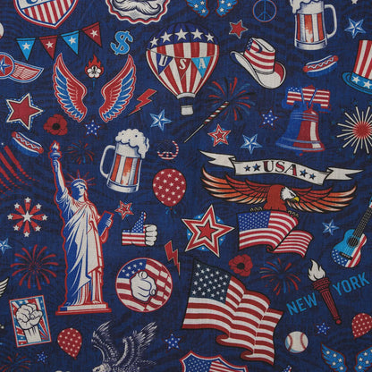 America 250 Hawaiian Shirt Men 1776-2026 | Patriotic Button Down 100% Cotton Aloha Liberty Blue USA Celebration