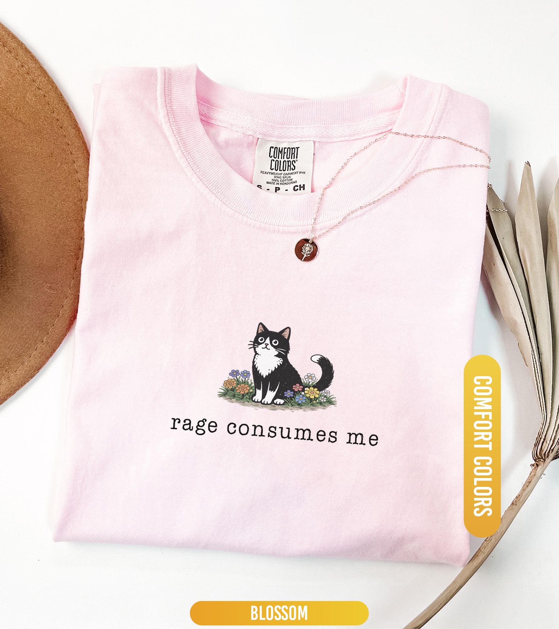 Funny Cat Meme Comfort Colors® Shirt, Rage Consumes Me, Oversize, Women, Mens, Cat Comfort Colors T-shirt