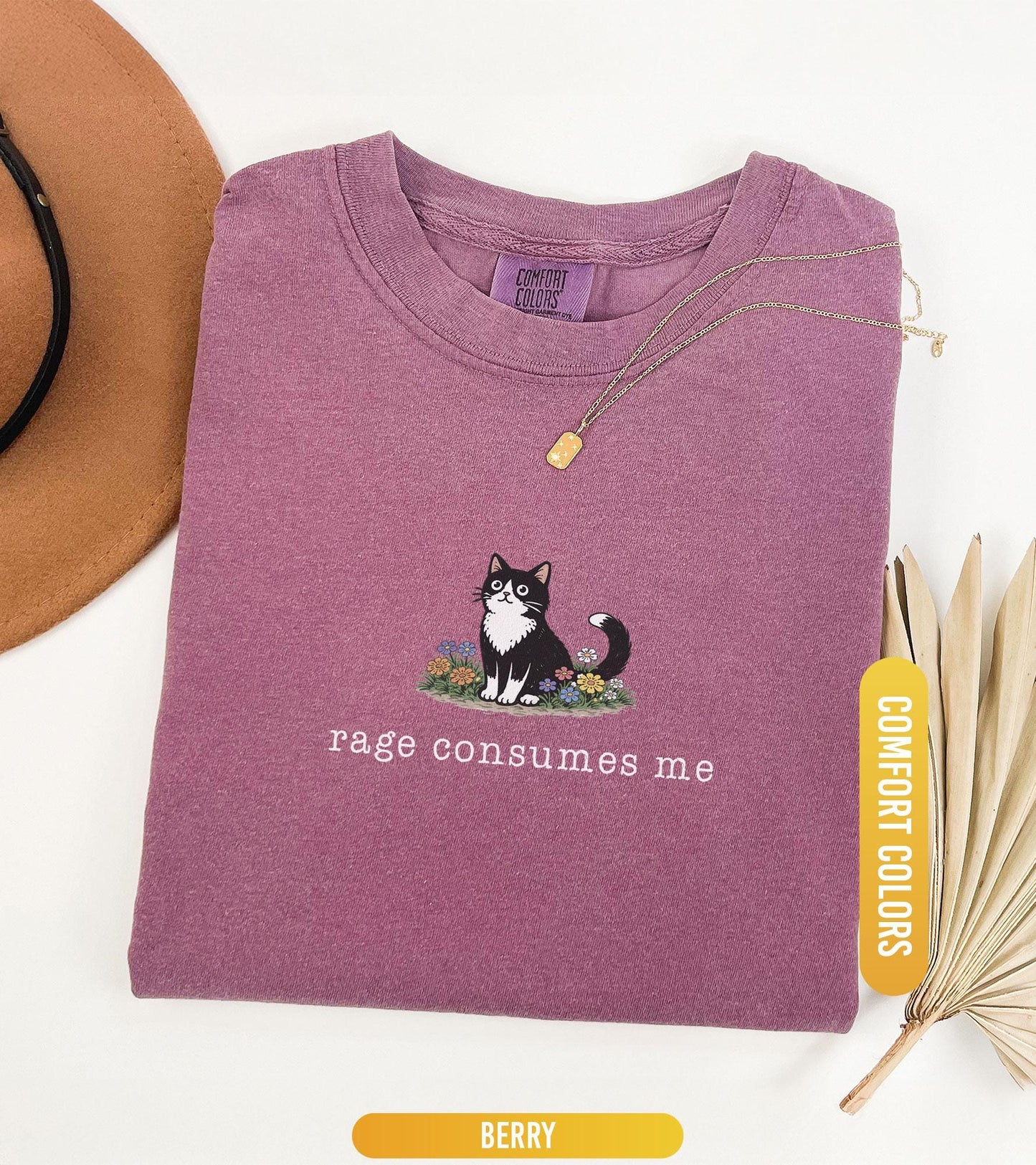 Funny Cat Meme Comfort Colors® Shirt, Rage Consumes Me, Oversize, Women, Mens, Cat Comfort Colors T-shirt