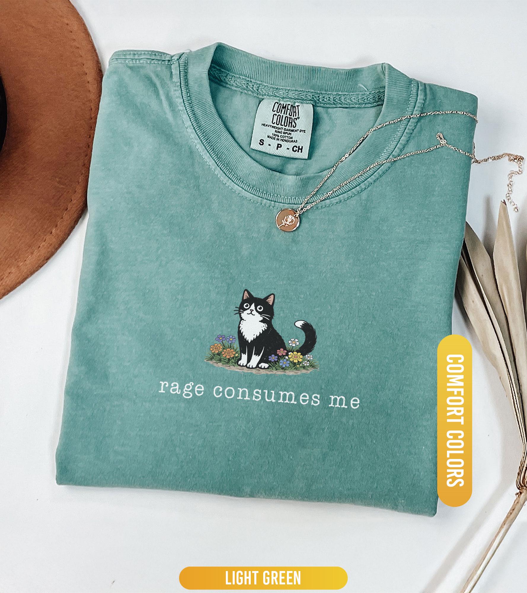Funny Cat Meme Comfort Colors® Shirt, Rage Consumes Me, Oversize, Women, Mens, Cat Comfort Colors T-shirt