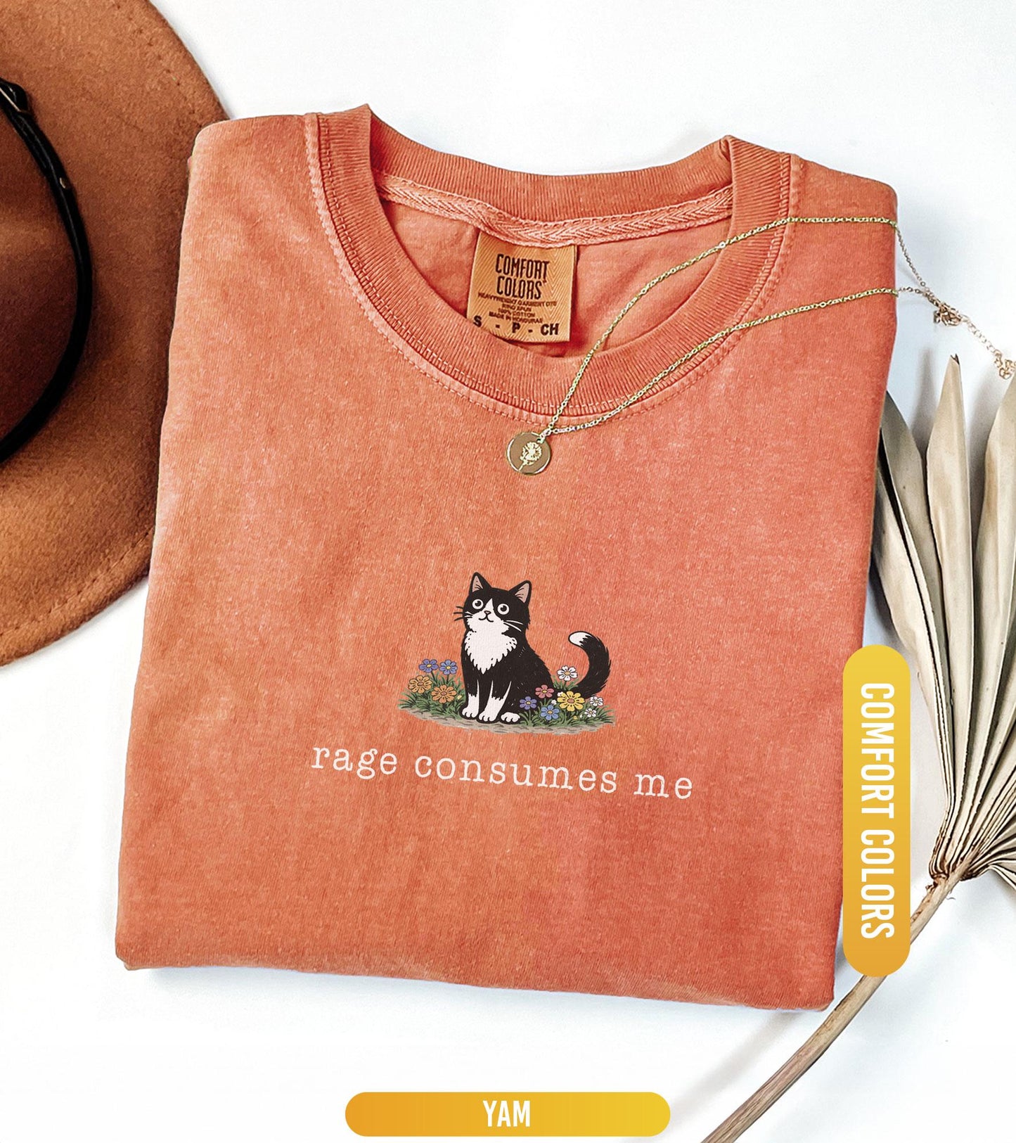 Funny Cat Meme Comfort Colors® Shirt, Rage Consumes Me, Oversize, Women, Mens, Cat Comfort Colors T-shirt