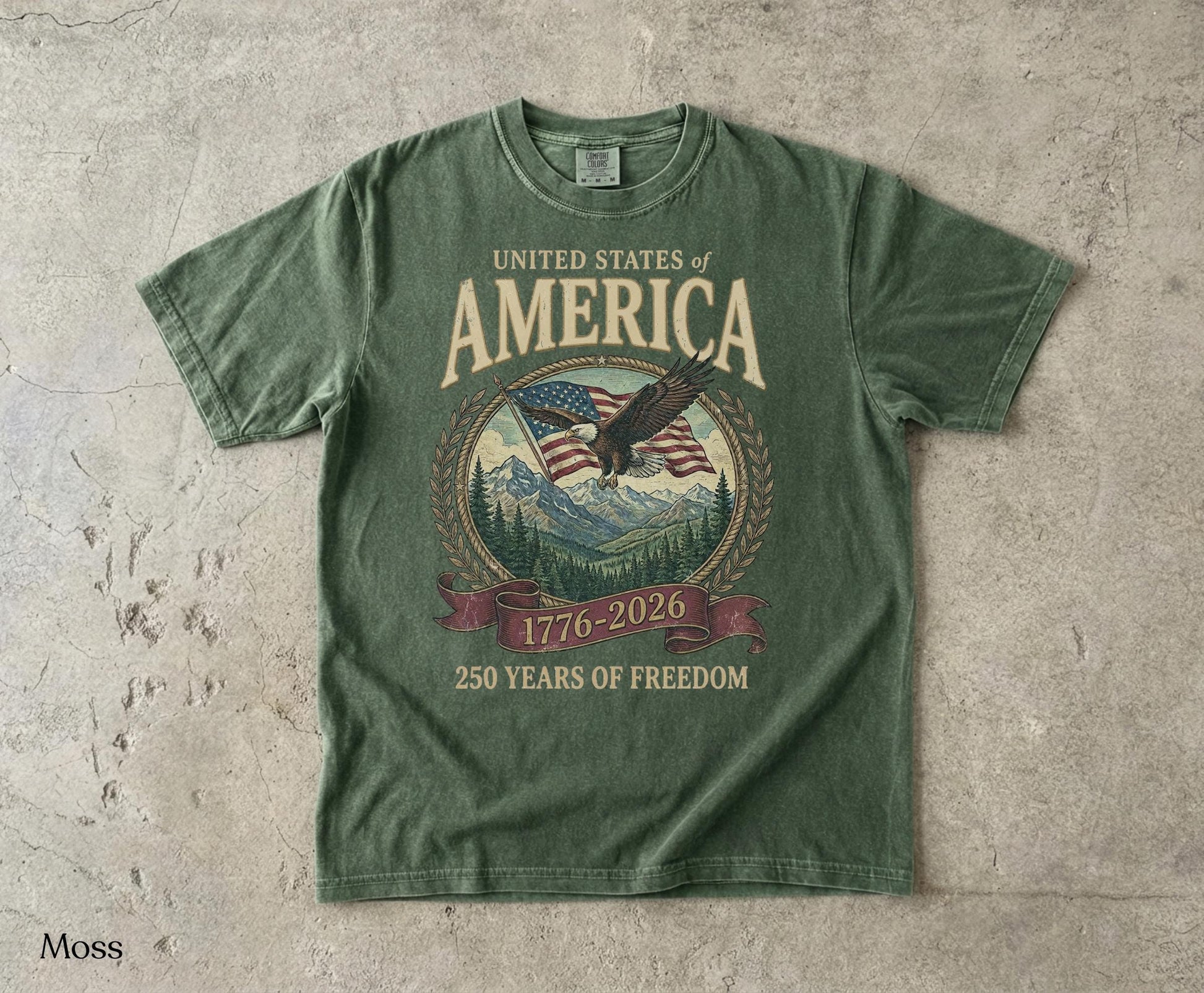 America 250th Anniversary 90s Graphic Style Comfort Colors Tshirt, Y2k Oversized Patriotic USA Streetwear