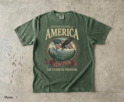 America 250th Anniversary 90s Graphic Style Comfort Colors Tshirt, Y2k Oversized Patriotic USA Streetwear
