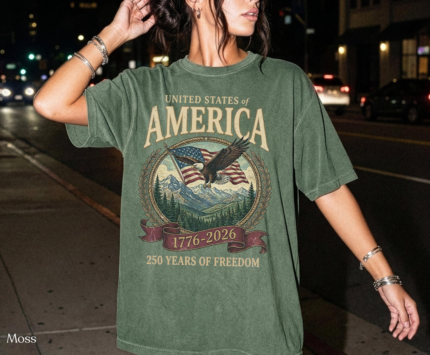 America 250th Anniversary 90s Graphic Style Comfort Colors Tshirt, Y2k Oversized Patriotic USA Streetwear