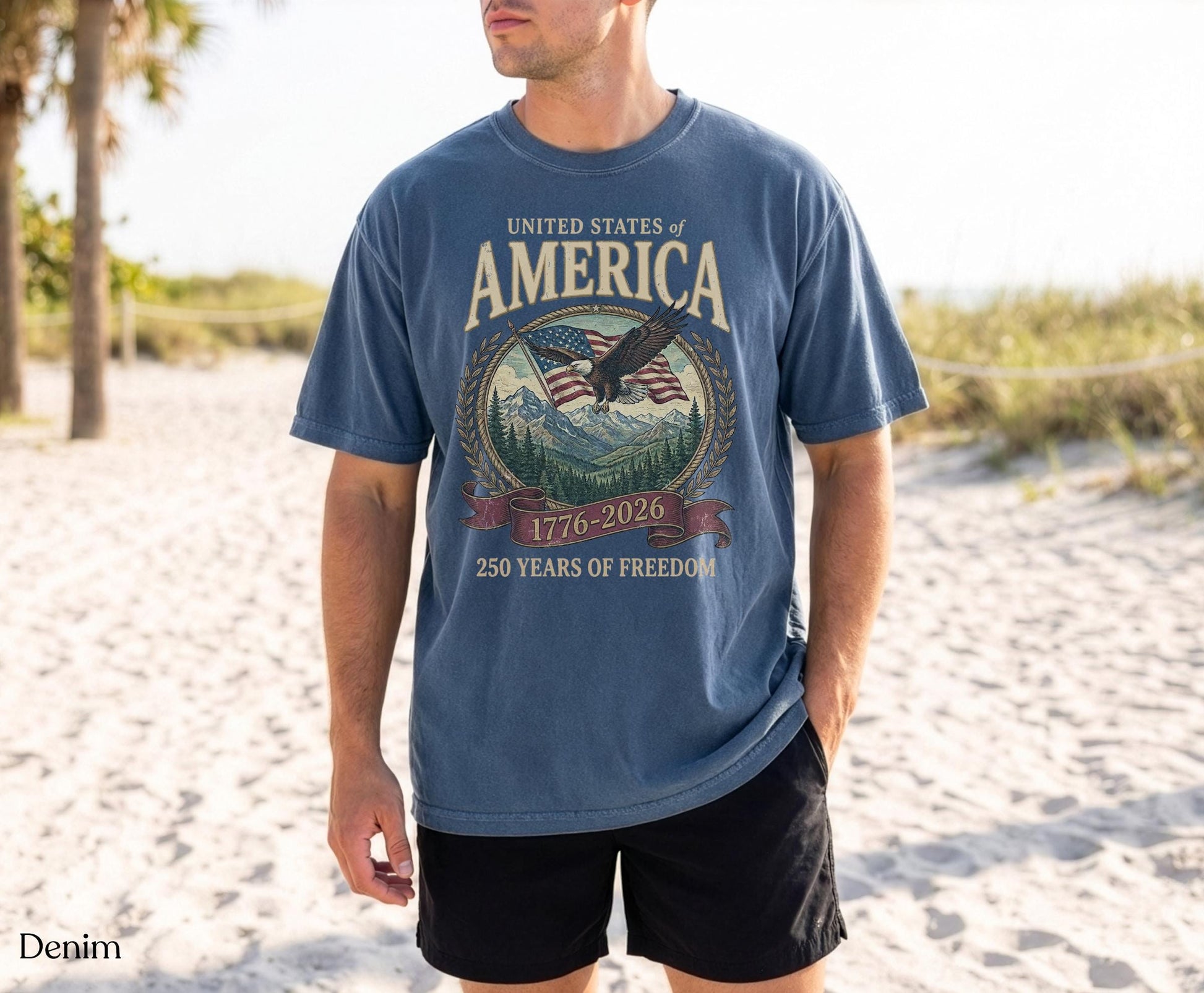 America 250th Anniversary 90s Graphic Style Comfort Colors Tshirt, Y2k Oversized Patriotic USA Streetwear