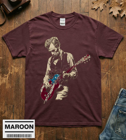 Funny Abe Lincoln Guitar Shirt Abraham Lincoln Vintage History Music Lover Retro Gift Tee