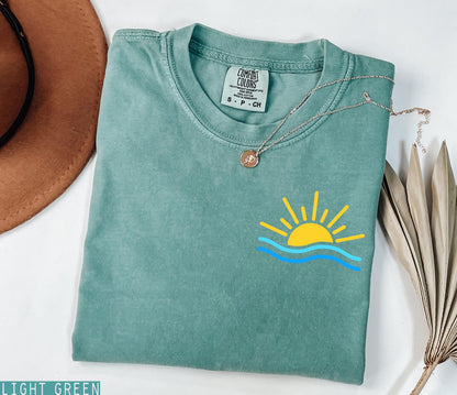 Comfort Colors Summer Shirt, Beach Shirts, Coastal Sunshine Shirt, Summer Vacation Tee, Retro Beach Graphic Shirt, Cute Women Shirt