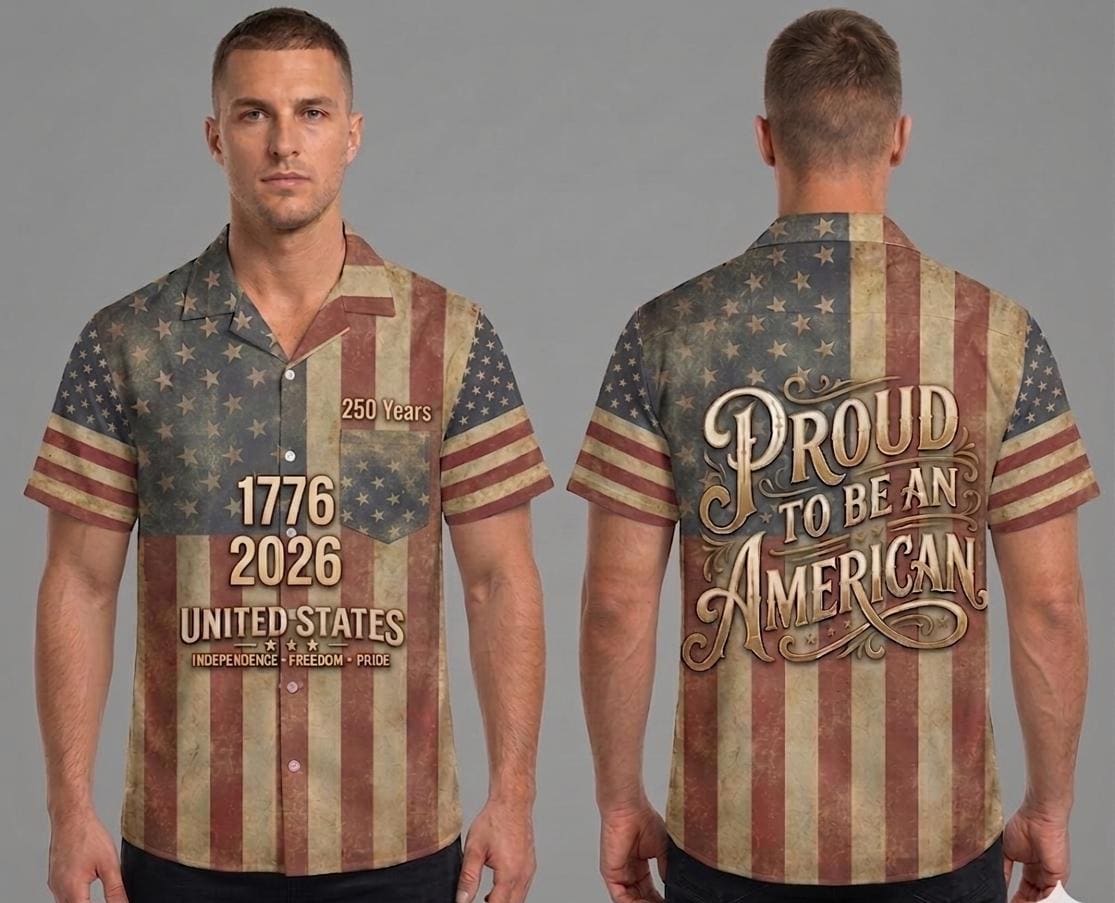 USA Semi-Quincentennial Hawaiian Shirt - 250th Anniversary - Patriotic Bald Eagles and American Flags