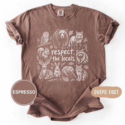Comfort Colors Wildlife T-Shirt, Gift For Nature Lover Shirt, Respect The Locals Tee