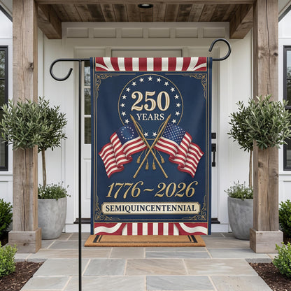 USA 250 Years Garden Flag, 1776-2026 Semiquincentennial Yard Banner, Patriotic American Anniversary Decor, 250th Celebration Outdoor Sign