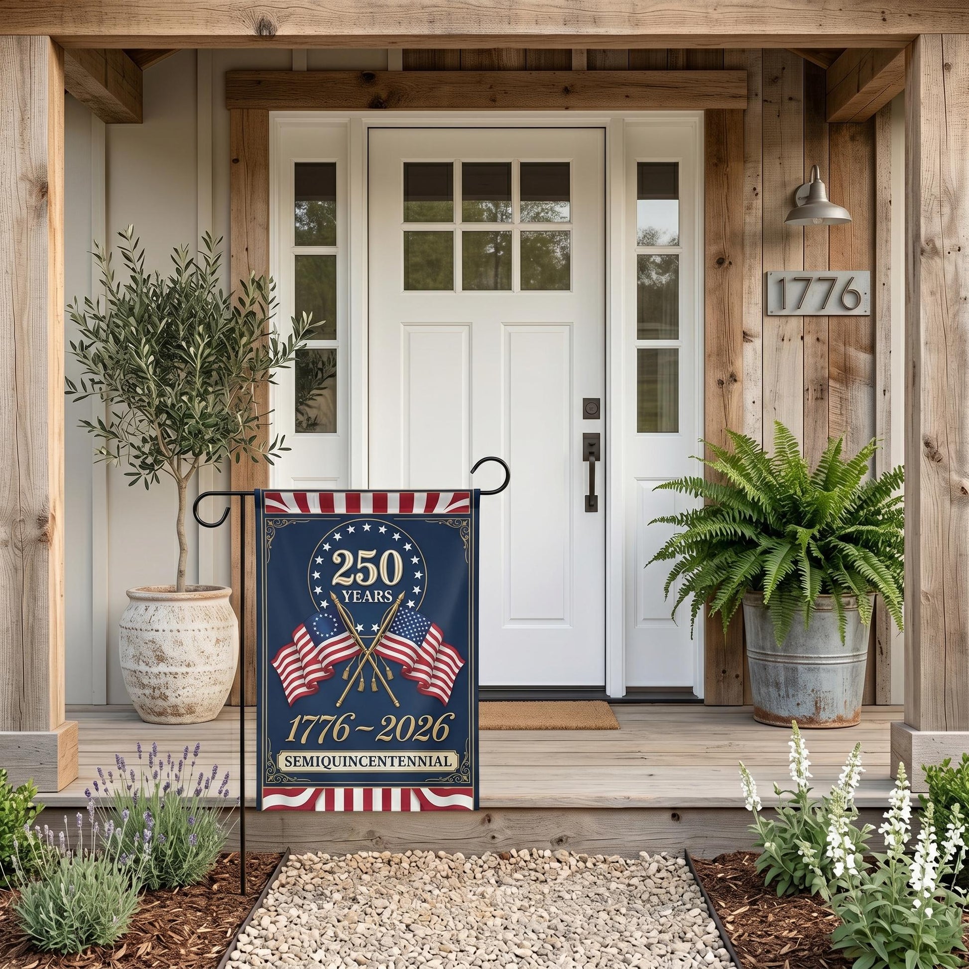 USA 250 Years Garden Flag, 1776-2026 Semiquincentennial Yard Banner, Patriotic American Anniversary Decor, 250th Celebration Outdoor Sign