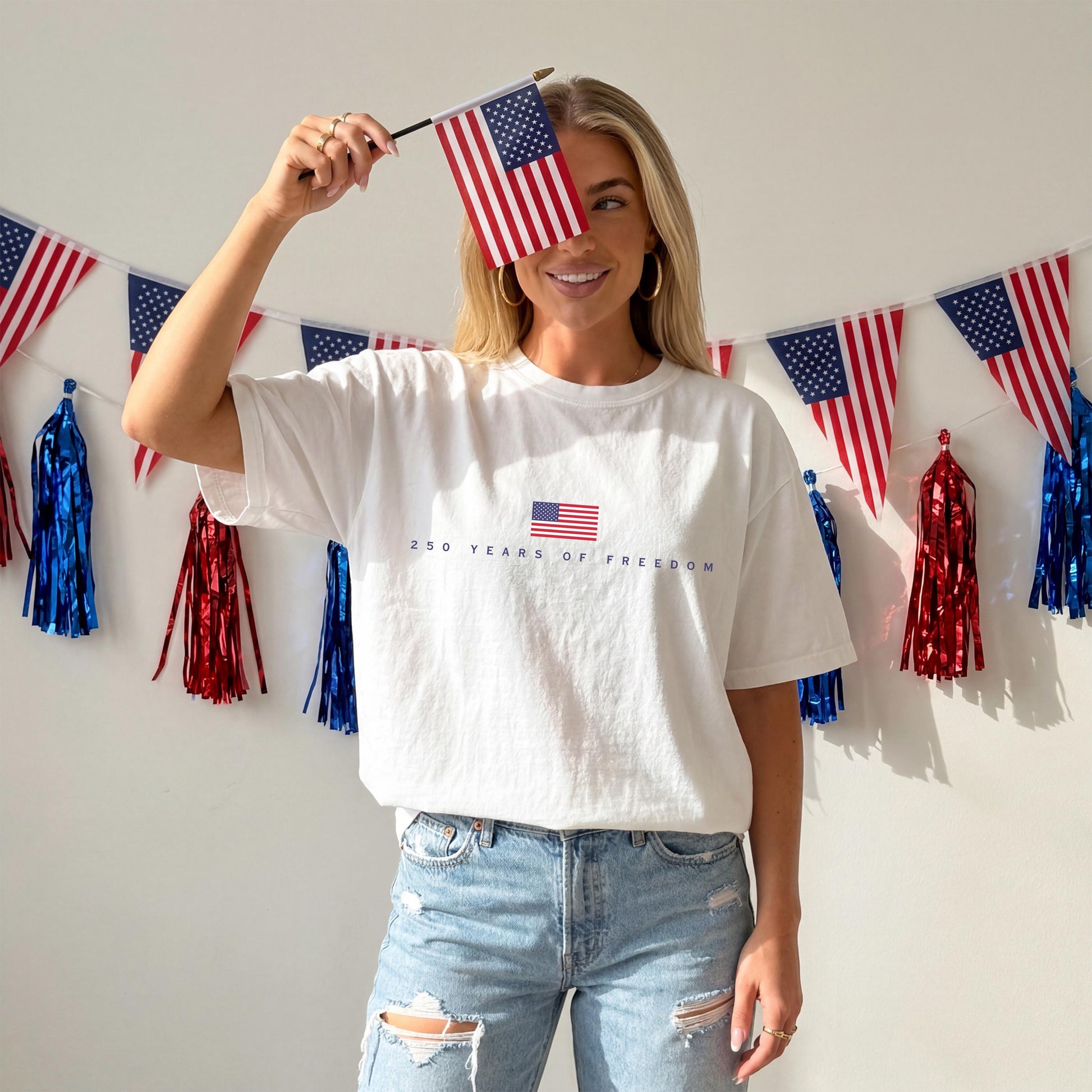 250 Years of Freedom Shirt, Patriotic Comfort Colors Tee, America 250th Birthday Shirt, USA Flag T Shirt, July 4th Graphic Tee, Americana