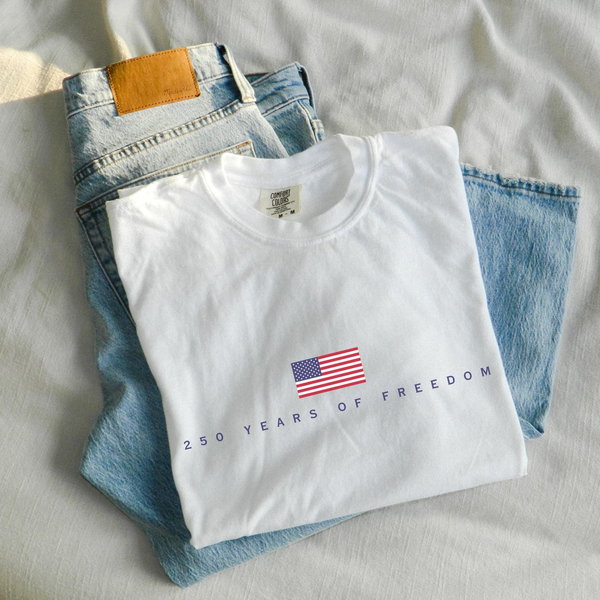 250 Years of Freedom Shirt, Patriotic Comfort Colors Tee, America 250th Birthday Shirt, USA Flag T Shirt, July 4th Graphic Tee, Americana