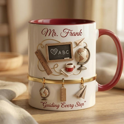Personalized Teacher Mug, Custom Classroom Coffee Gift, Inspiring Young Minds Desk Cup
