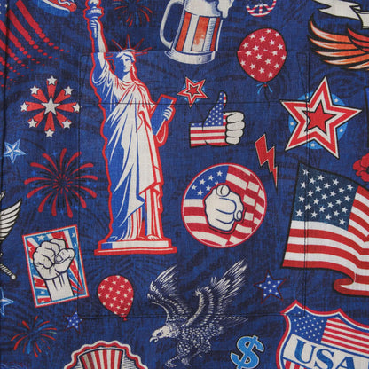 America 250 Hawaiian Shirt Men 1776-2026 | Patriotic Button Down 100% Cotton Aloha Liberty Blue USA Celebration