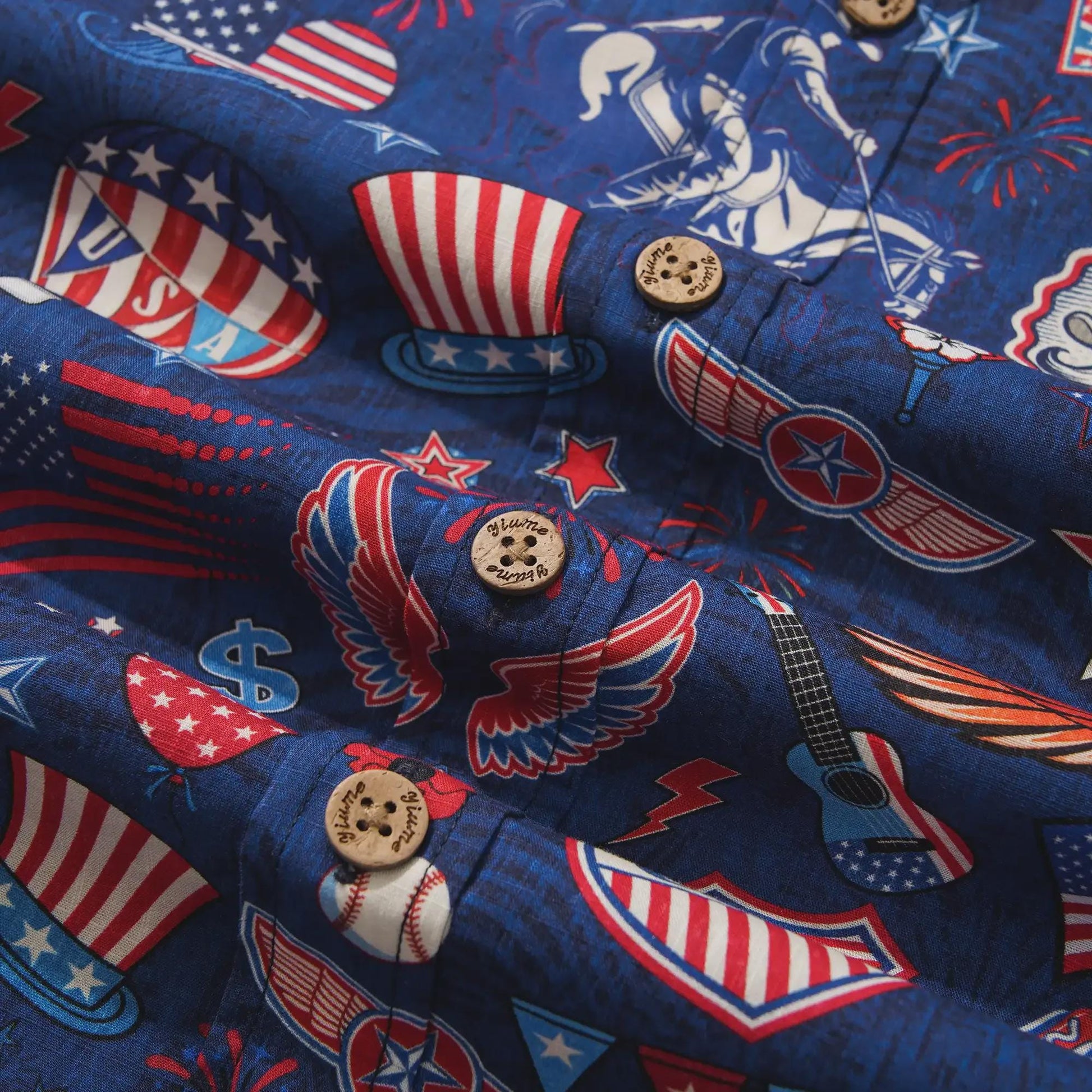 America 250 Hawaiian Shirt Men 1776-2026 | Patriotic Button Down 100% Cotton Aloha Liberty Blue USA Celebration