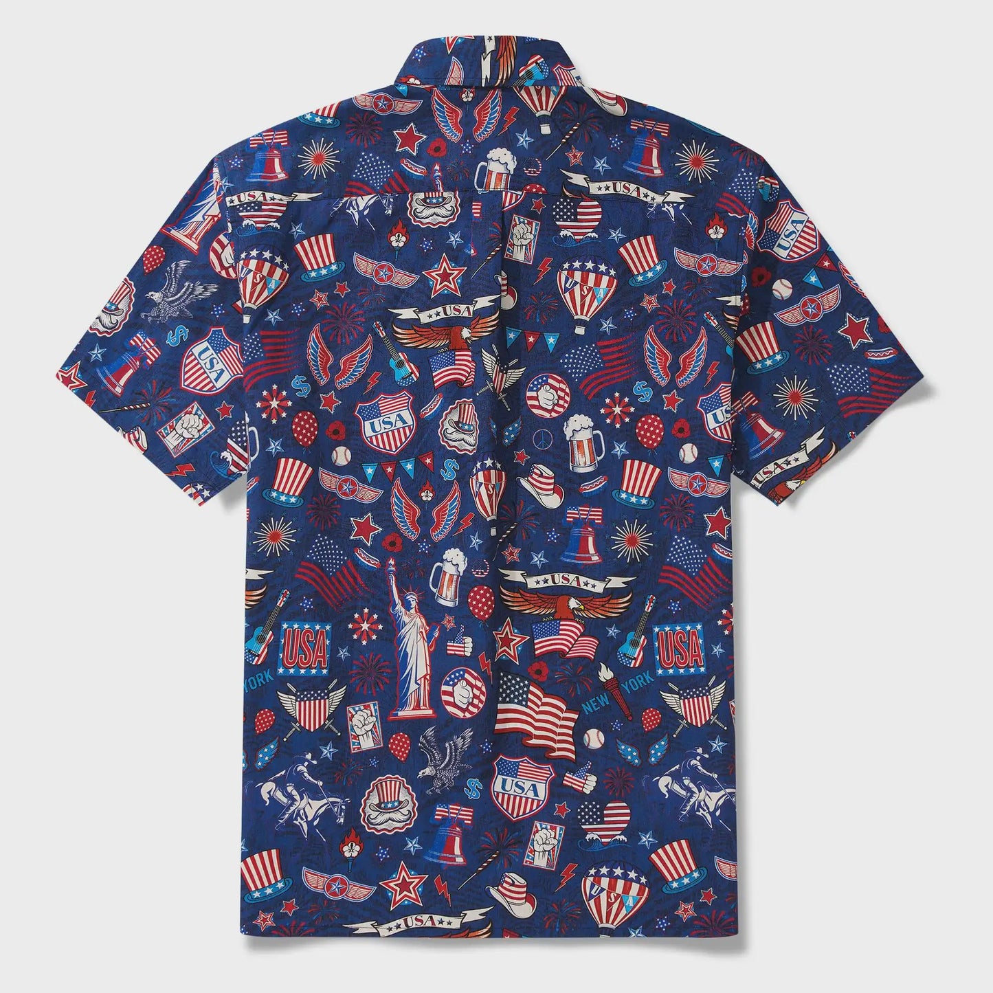 America 250 Hawaiian Shirt Men 1776-2026 | Patriotic Button Down 100% Cotton Aloha Liberty Blue USA Celebration