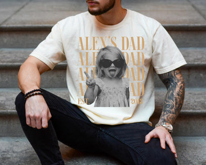 Custom Dad Vintage Photo Shirt: Personalized Fathers Day Shirt With Kids Photo, Funny Dad Shirt, Best Dad Ever Shirt, New Dad Gift