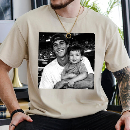 Custom Photo Dad Line Art Shirt, Father's Day Minimalist Portrait Tee