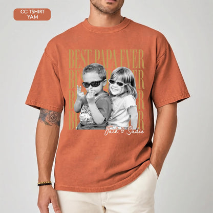 Comfort Colors Custom Photo Grandpa Shirt, Father's Day Gift for Grandpa, Best Papa Ever, Grandparent Shirt from Grandkids, Pop Pop Gift