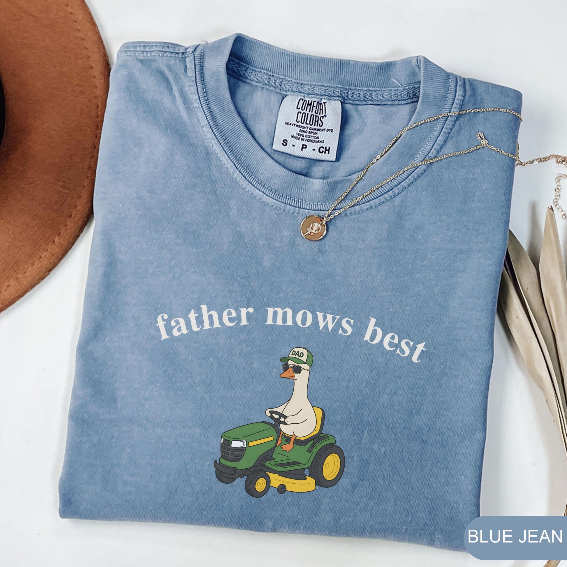 Comfort Colors Father Mows Best, Funny Goose Father's Day Gift,Goose Lawn Mower Tee,Father's Day Dad Shirt, Gift for Dad Who Loves Lawn Care
