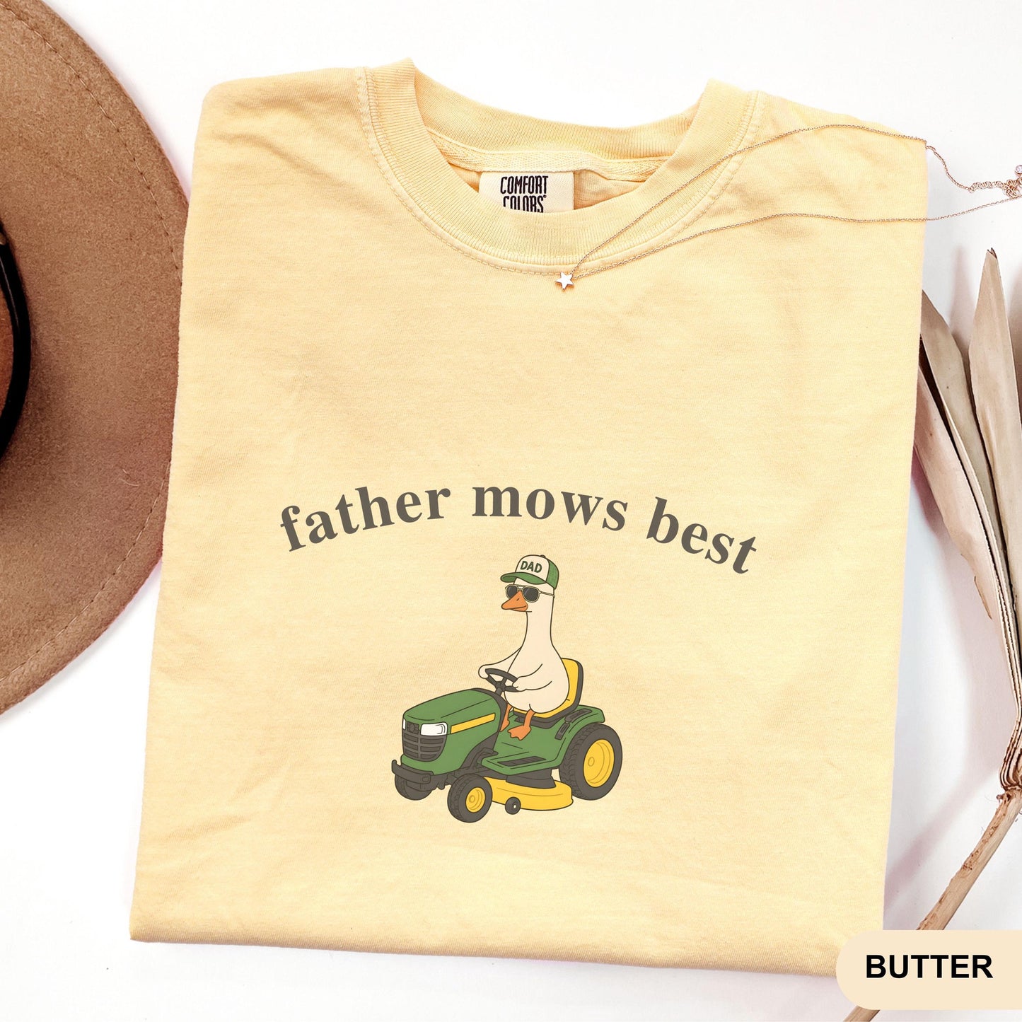 Comfort Colors Father Mows Best, Funny Goose Father's Day Gift,Goose Lawn Mower Tee,Father's Day Dad Shirt, Gift for Dad Who Loves Lawn Care