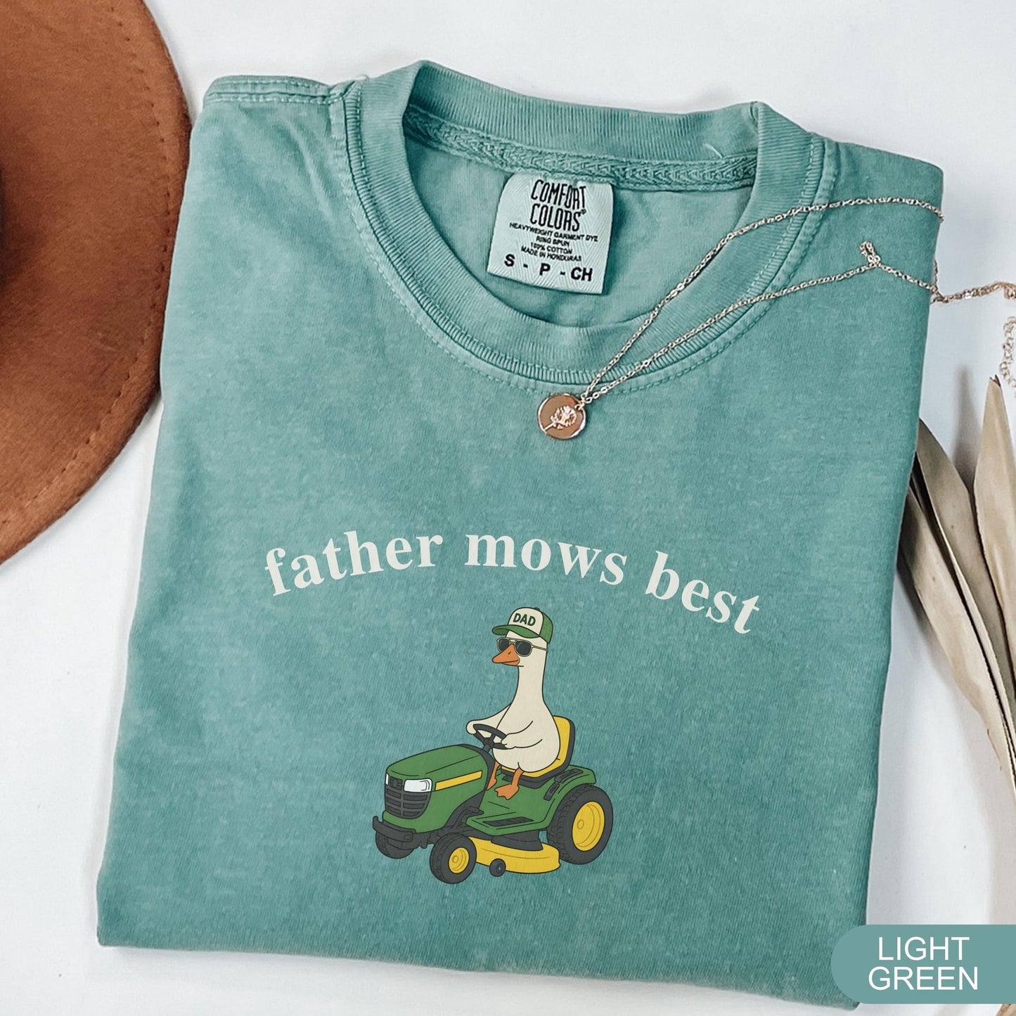 Comfort Colors Father Mows Best, Funny Goose Father's Day Gift,Goose Lawn Mower Tee,Father's Day Dad Shirt, Gift for Dad Who Loves Lawn Care