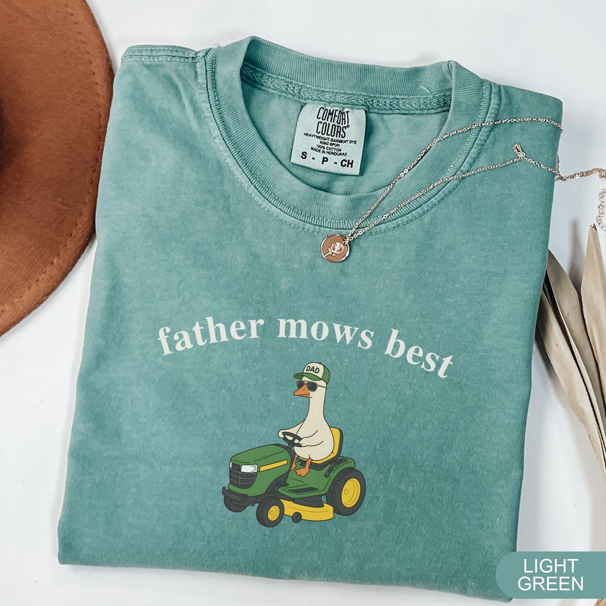 Comfort Colors Father Mows Best, Funny Goose Father's Day Gift,Goose Lawn Mower Tee,Father's Day Dad Shirt, Gift for Dad Who Loves Lawn Care