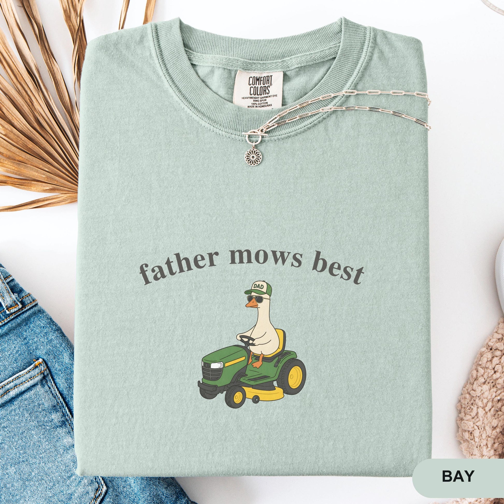 Comfort Colors Father Mows Best, Funny Goose Father's Day Gift,Goose Lawn Mower Tee,Father's Day Dad Shirt, Gift for Dad Who Loves Lawn Care
