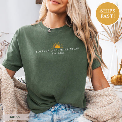 Teacher Retirement Tee Shirt, Forever On Summer Break 2026 shirt, Cute Summer Teacher Retiring Gift, School's Out Forever Graduation Shirt