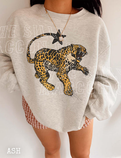 Vintage Inspired Jaguar Shirt Retro Nature Graphic Tee Trendy Animal Print Top Y2K Streetwear Clothing For Men Women Comfort Colors