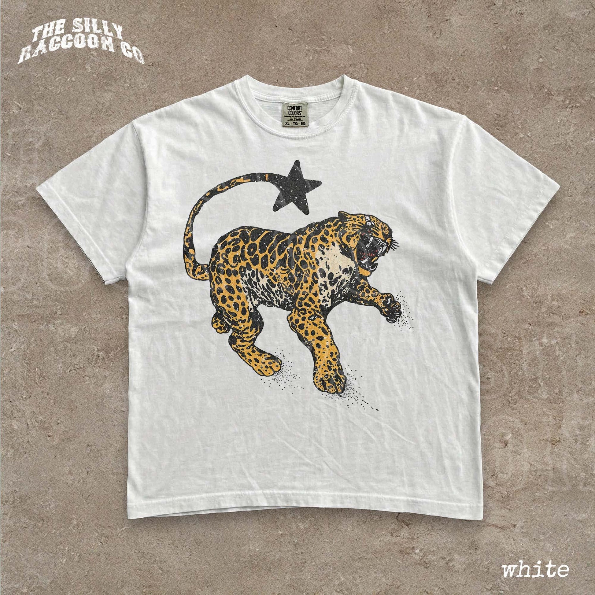 Vintage Inspired Jaguar Shirt Retro Nature Graphic Tee Trendy Animal Print Top Y2K Streetwear Clothing For Men Women Comfort Colors