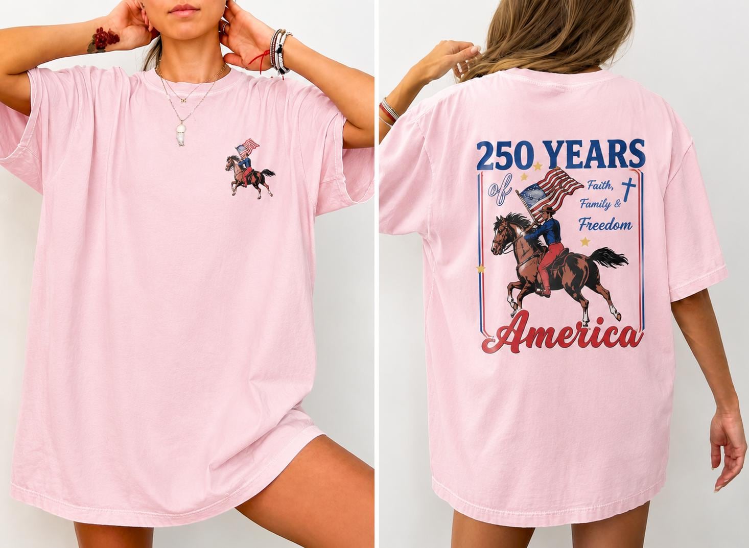 250 Years America Anniversary Shirt, Christian Shirt, 4th of July Shirt, Faith Family and Freedom Tee, Independence Day Gift, Church Shirt
