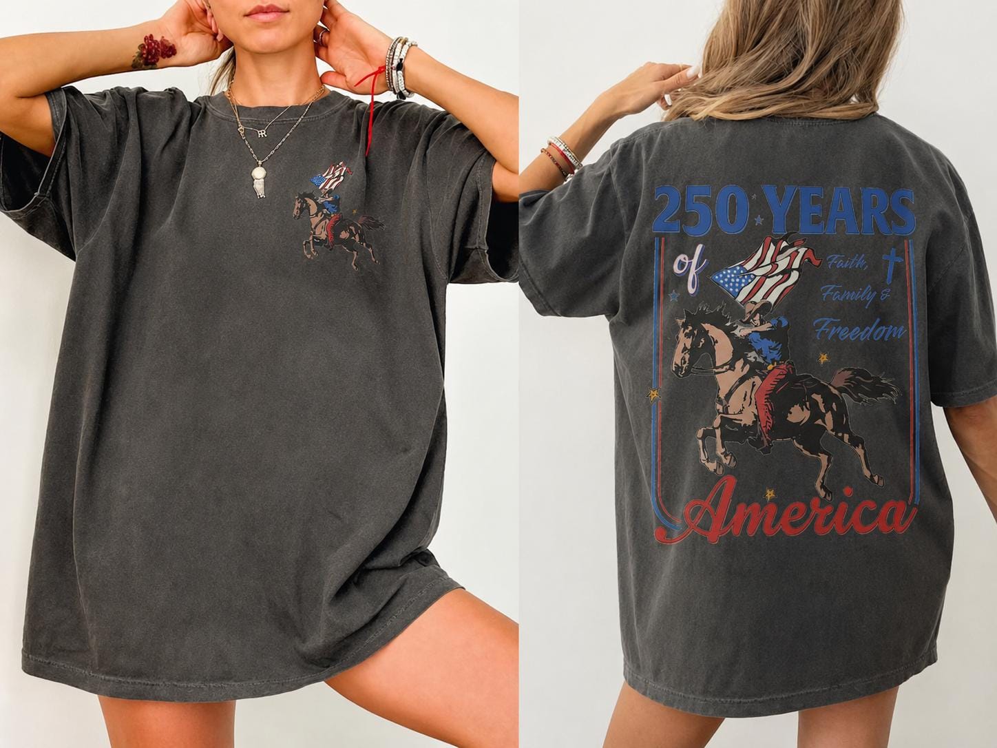 250 Years America Anniversary Shirt, Christian Shirt, 4th of July Shirt, Faith Family and Freedom Tee, Independence Day Gift, Church Shirt