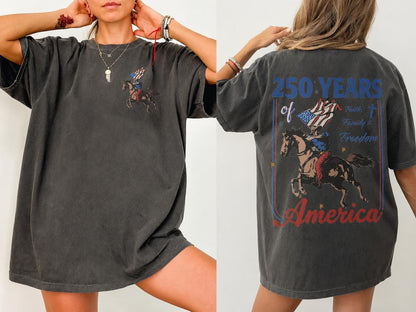 250 Years America Anniversary Shirt, Christian Shirt, 4th of July Shirt, Faith Family and Freedom Tee, Independence Day Gift, Church Shirt