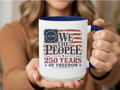 America 250th Anniversary Mug 1776-2026 United States Semiquincentennial Celebration Patriotic Veteran Gift Made in the USA 4th Of July Cup