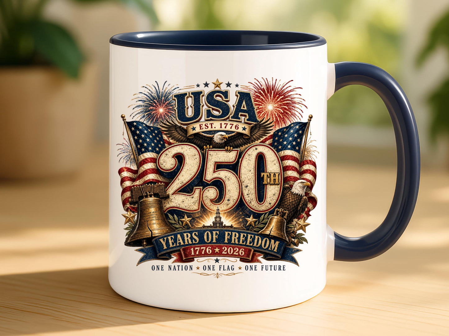 America 250th Anniversary Mug 1776-2026 United States Semiquincentennial Celebration Patriotic Veteran Gift Made in the USA 4th Of July Cup