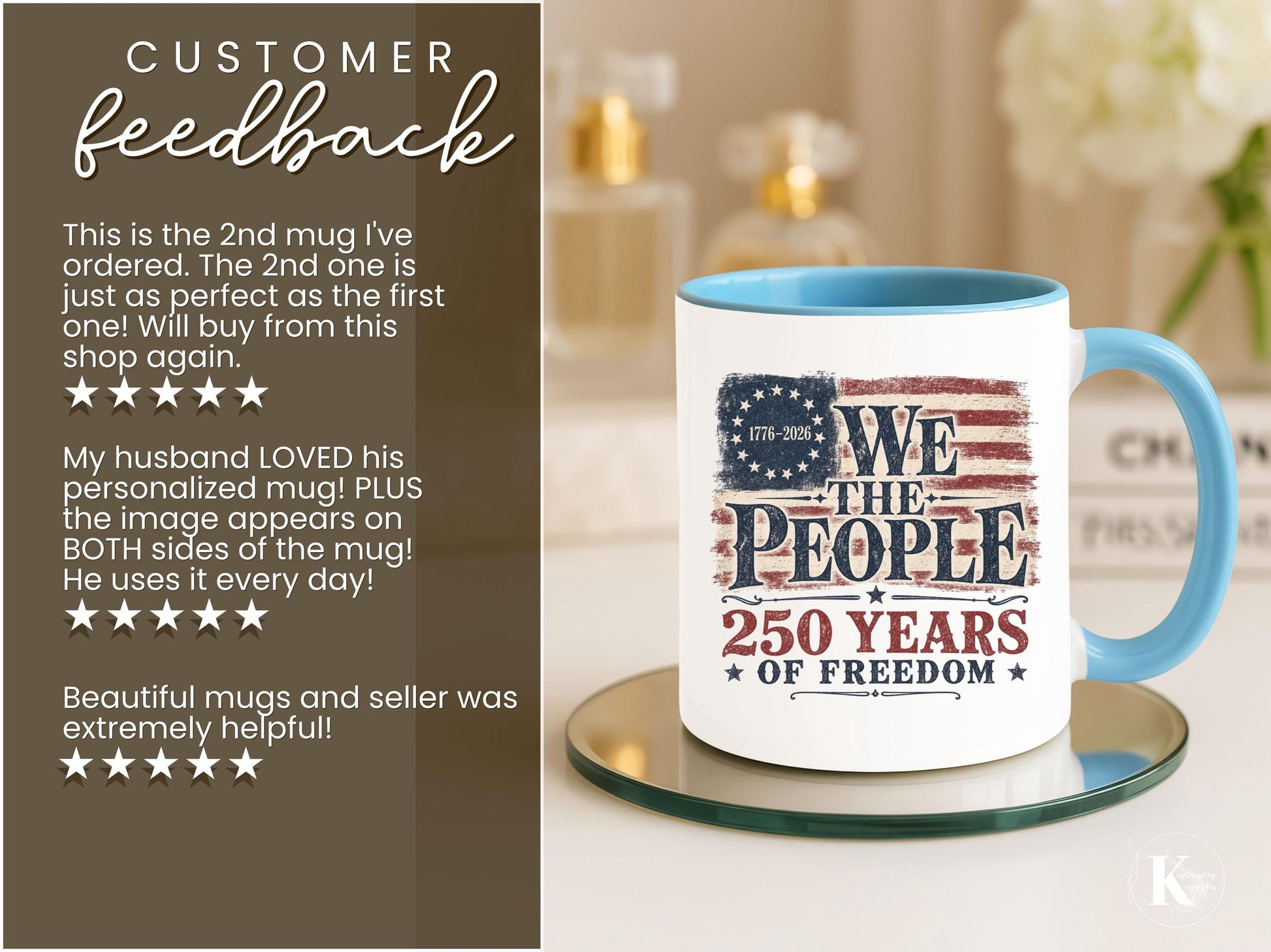 America 250th Anniversary Mug 1776-2026 United States Semiquincentennial Celebration Patriotic Veteran Gift Made in the USA 4th Of July Cup