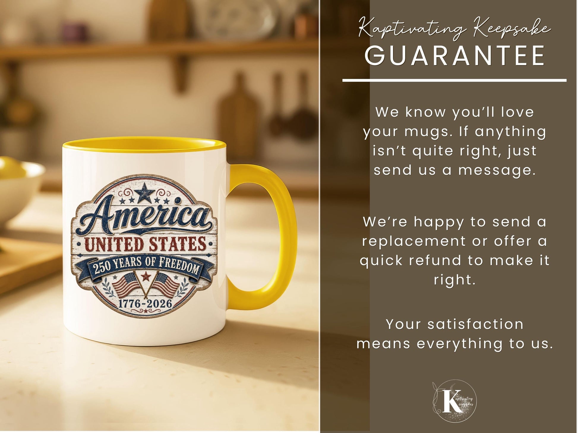 America 250th Anniversary Mug 1776-2026 United States Semiquincentennial Celebration Patriotic Veteran Gift Made in the USA 4th Of July Cup