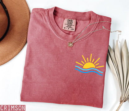 Comfort Colors Summer Shirt, Beach Shirts, Coastal Sunshine Shirt, Summer Vacation Tee, Retro Beach Graphic Shirt, Cute Women Shirt
