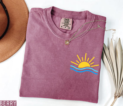 Comfort Colors Summer Shirt, Beach Shirts, Coastal Sunshine Shirt, Summer Vacation Tee, Retro Beach Graphic Shirt, Cute Women Shirt