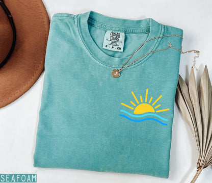 Comfort Colors Summer Shirt, Beach Shirts, Coastal Sunshine Shirt, Summer Vacation Tee, Retro Beach Graphic Shirt, Cute Women Shirt