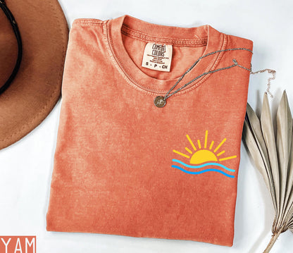 Comfort Colors Summer Shirt, Beach Shirts, Coastal Sunshine Shirt, Summer Vacation Tee, Retro Beach Graphic Shirt, Cute Women Shirt