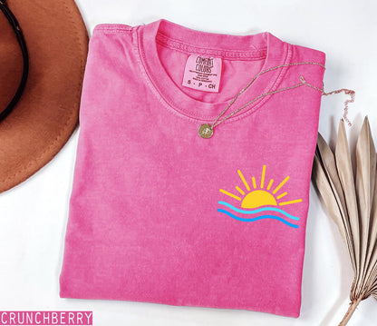 Comfort Colors Summer Shirt, Beach Shirts, Coastal Sunshine Shirt, Summer Vacation Tee, Retro Beach Graphic Shirt, Cute Women Shirt