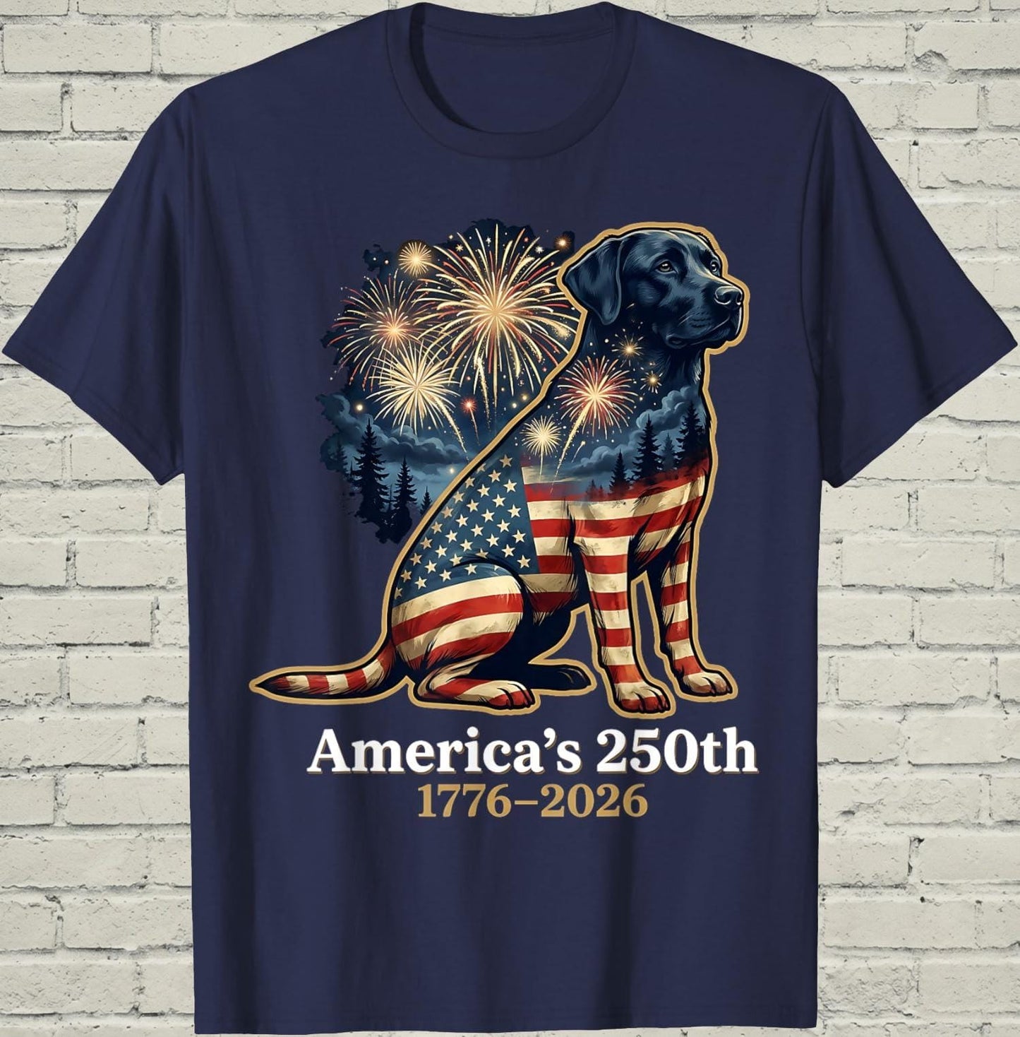Patriotic Labrador Shirt, Retro 1776 Graphic Tee, Independence Day Gift For Pet Owner, America 250th Apparel, Vintage Puppy Clothing