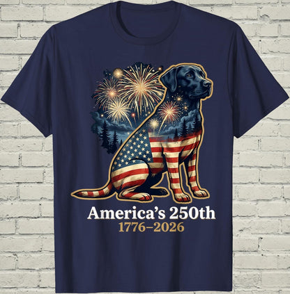 Patriotic Labrador Shirt, Retro 1776 Graphic Tee, Independence Day Gift For Pet Owner, America 250th Apparel, Vintage Puppy Clothing