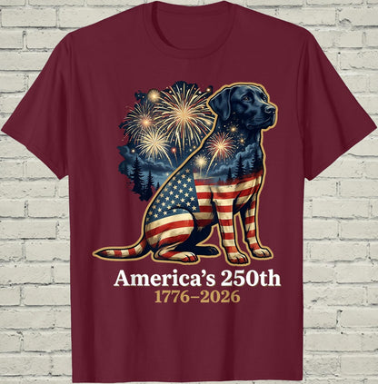 Patriotic Labrador Shirt, Retro 1776 Graphic Tee, Independence Day Gift For Pet Owner, America 250th Apparel, Vintage Puppy Clothing