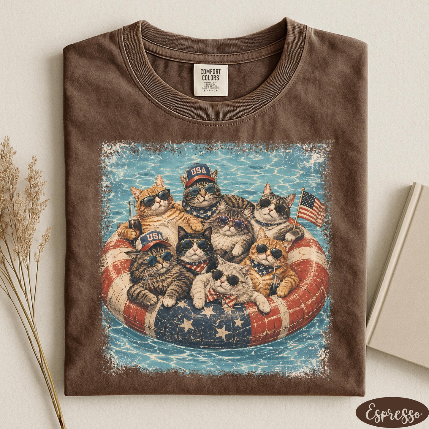 Patriotic Cats Shirt, USA Cat Shirt, 4th of July Shirt, Independence Day Shirt, Comfort Colors® Summer Vibes Shirt, Summer Cats Shirt