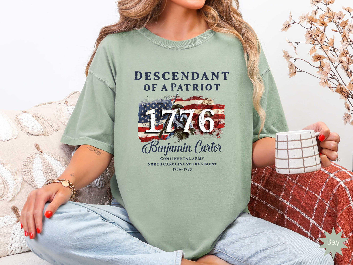 Comfort Colors® Descendant of a Patriot Shirt, Revolutionary War Heritage Tee, Vintage American Revolution Gift
