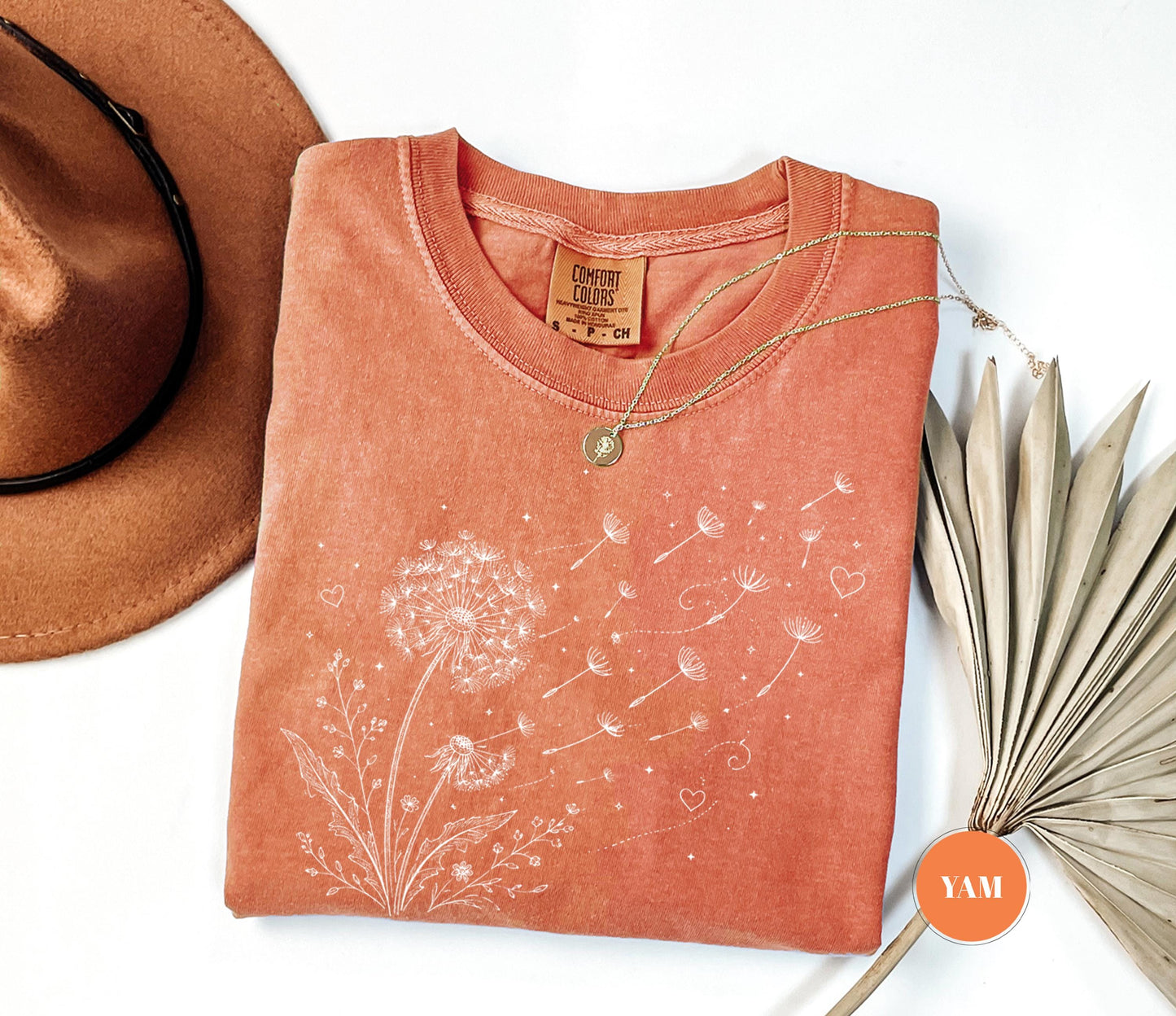 Dandelion Wildflower Comfort Colors® T-Shirt, Boho Floral Tshirt, Wish Flower Graphic Tee, Cottagecore Nature Gift, Whimsical Botanical Top